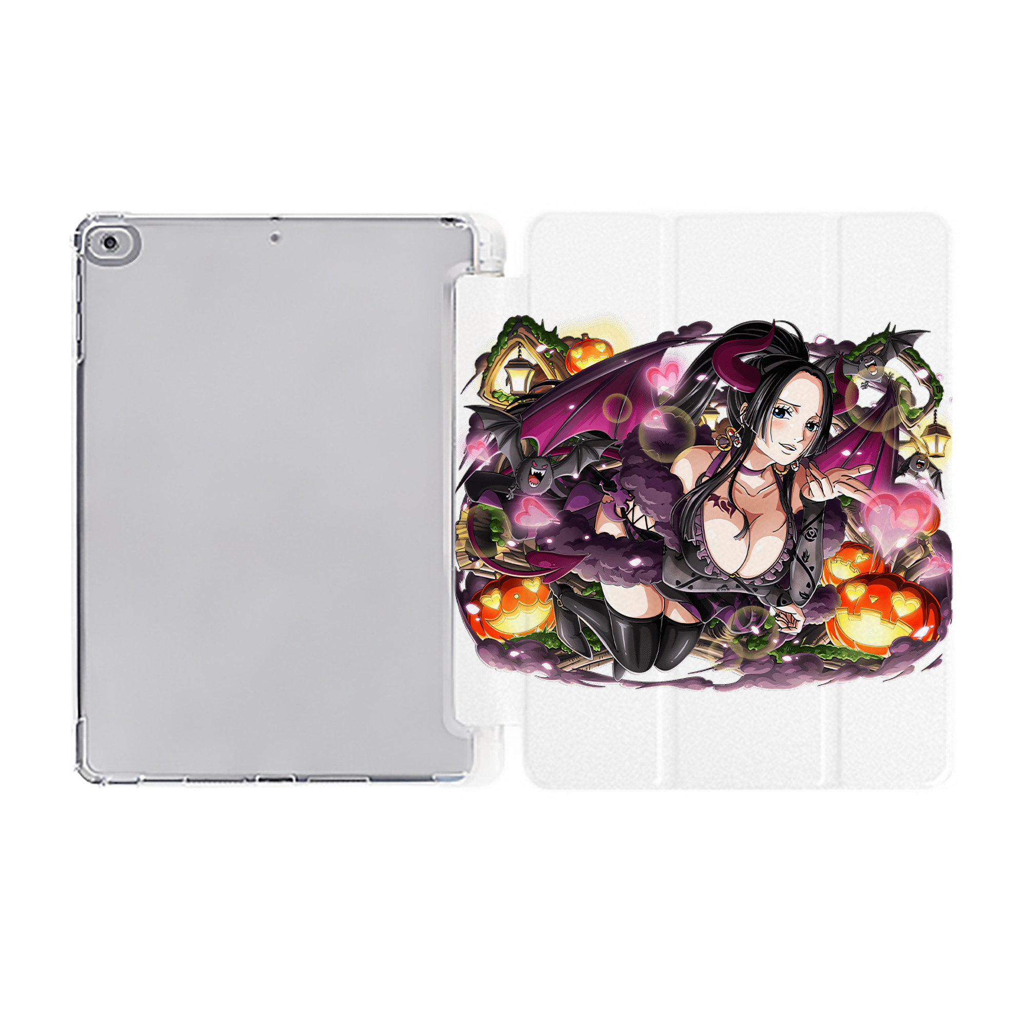 （画像用） ワンピース ボア・ハンコック ONE PIECE Boa·Hancock IPad ケース ペン収納付き 三つ折りスタンド PUレザー×シリコン 対応機種9.5/10.5/10.9インチ
